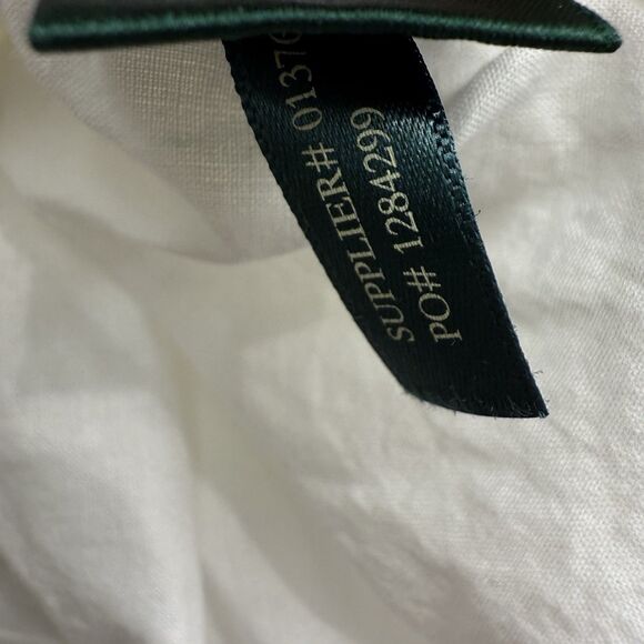 Lauren Ralph Lauren Dress Size 10 White Linen Ruffle Sleeveless Lined - Picture 6 of 6